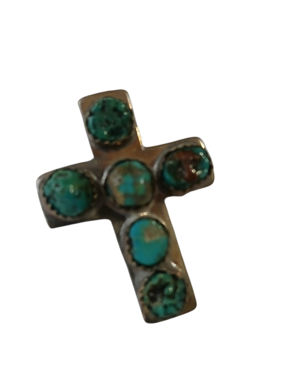 Sterling Silver Turquoise Stone Cross Pendant - Women's Jewelry